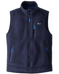 men's retro pile fleece vest