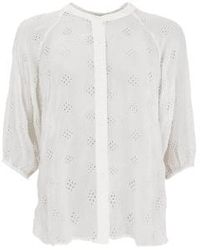 Black Colour - White Nell Embroidery Blouse S/m - Lyst