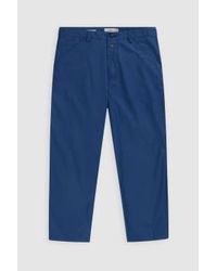 Closed - Pantalon Dover Popeline Coton Bio Relaxed Bleu - Lyst