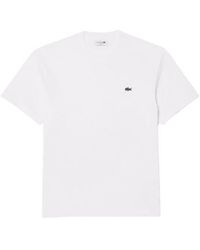 Lacoste - Classic fit cotton strick -t -shirt weiß - Lyst