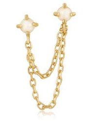 Ania Haie - Kyoto Opal Drop Chain Barbell Single Earring Plated / - Lyst