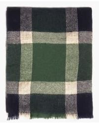Hartford - Navy And Green Wool Tartan Scarf Onesize - Lyst