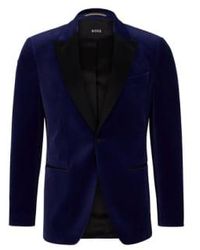 BOSS - H-hutson-tux dark -fit chaqueta esmoquin en velvet pure-cotton 50484709 405 - Lyst