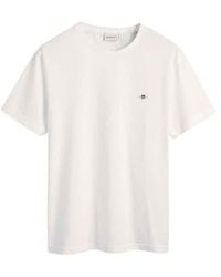 GANT - Tee weiß - Lyst