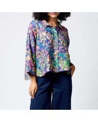Sahara - Camisa lino floral dispersa - Lyst