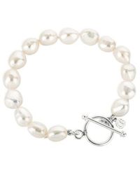 Claudia Bradby - Baroque Hand Knotted Pearl Bracelet Plated / - Lyst