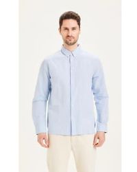 Knowledge Cotton - 90803 Larch Ls Linen Custom Fit Shirt Skyway M - Lyst