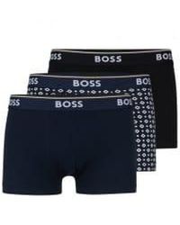 BOSS - Trunk 3P Power Design Boxers Col Navy And Multi Size - Lyst