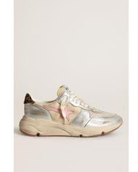 Golden Goose - Golden Goose Running Sole Nylon And Laminated Upper And Spur Net Toe Box Leather Star Leo Horsy Heel - Lyst