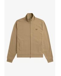 Fred Perry - J7826 Tape Detail Track Jacket Warm Stone Small - Lyst
