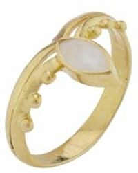 silver jewellery - Gold Plated Moonstone Ring 7 Blue/gold - Lyst