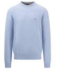 Fynch-Hatton - Cotton Crew Neck Pique Texture Sweater Medium - Lyst