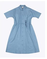 Wemoto - Vestido camisa chambray maxi fae azul - Lyst