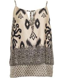 Costa Mani - Border Sleeveless Top In With Black Print - Lyst