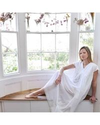 Powell Craft - Damas algodón blanco panel encaje nightdress 'valerie' - Lyst