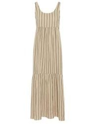 Ichi - Foxa Striped Maxi Dress-doeskin/ Stripes-20120962 Large(uk12-16 - Lyst