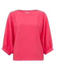 Yaya - Batwing Top With Boatneck And Long Sleeves Or Paradise Pink - Lyst