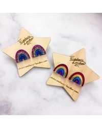 Esoteric London - Rainbow Stud Earrings Glittery - Lyst