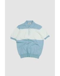 Gran Sasso - Organic Cotton Wide Striped Polo Shirt Blue - Lyst
