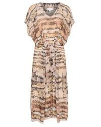 Saint Tropez - Eya long robe en crème tiedye strokes - Lyst