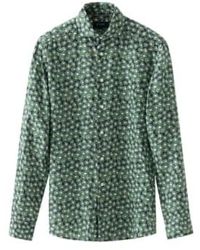 BOSS - Eton Slim Fit Kiwi Print Linen Shirt 10001143465 15.5 - Lyst