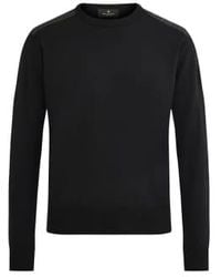 Belstaff - Kerrigan pullover mit rundhalsausschnitt aus merinowolle schwarz - Lyst