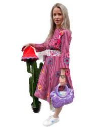 Nimo With Love - Velvet Multi Striped Poppy Dress Size Small - Lyst
