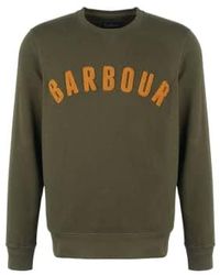 Barbour - Prep Logo Crew Sweatshirt Olive M - Lyst