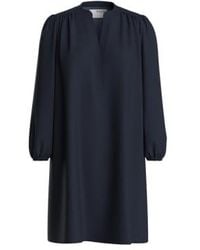 SELECTED - Slfviva Dark Sapphire Short V-neck Dress 34 - Lyst