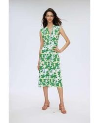 Diane von Furstenberg - Livia Earth Floral V Neck Sleeveless Midi Dress 10 - Lyst
