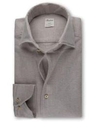 Stenströms - Slimline Textured Flannel Shirt - Lyst