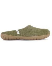 Egos - Hand Made Moss Felted Wool Slippers With Rubber Soles - Lyst