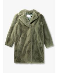 Stand Studio - Womens Camille Teddy Cocoon Coat In Sage 1 - Lyst