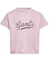 GANT - Script SS T-shirt - Lyst
