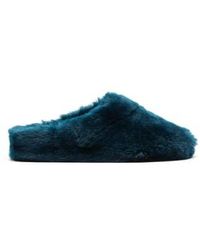 Tracey Neuls - Slippers aquamarine blue shearling slippers - Lyst