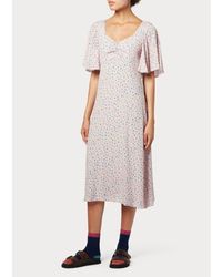 Paul Smith Pink With Blue Spot Floaty Dress - Multicolor