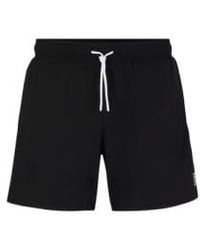 BOSS - Shorts baño icónicos con talle rayas en negro 50491594 001 - Lyst