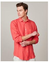 Hartford - Camisa lino rojo scolorido - Lyst