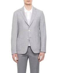 BOSS - C Hanry 233 Grey Slim Fit Jacket In Linen Blend 50514618 041 - Lyst