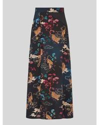 Hayley Menzies - Black Courageous Tiger Print Side Split Silk Skirt - Lyst