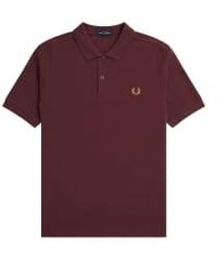 Fred Perry - Slim Fit Plain Polo Oxblood / Light Rust Xxl - Lyst