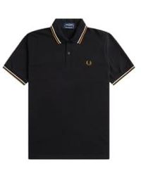 Fred Perry - Neugierig original twin tipped polo / hafermehl / dunkles karamell - Lyst