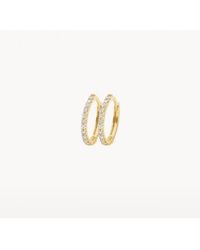 Blush Lingerie - 14K Gold Zirconia Pave Hoop 116Mm Earrings - Lyst