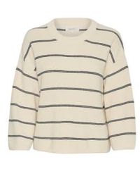Part Two - Elysia Cotton/cashmere Pullover Dark Navy Stripe S - Lyst