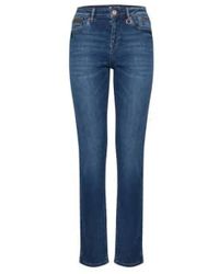 Pulz - Pulz sandra hw jeans jambe droite moyenne en nim bleu moyen - Lyst