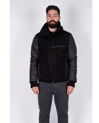 Transit - Leather Down Padded Jacket Extra Large - Lyst