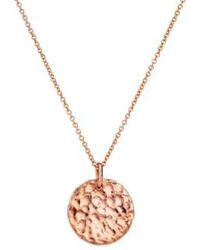 Posh Totty Designs - Gold Plated Textured Disc Necklace Sterling Silver Plated - Lyst