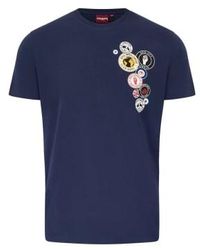 Merc London - Naunton Pin Badge T-shirt Navy L - Lyst