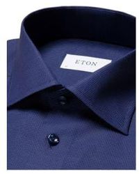 Eton - Dark Slim Fit Pin Dot Signature Twill Shirt 10001112727 - Lyst