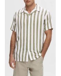 SELECTED - Vetiver Stripes Reg Air Shirt Multi / S - Lyst